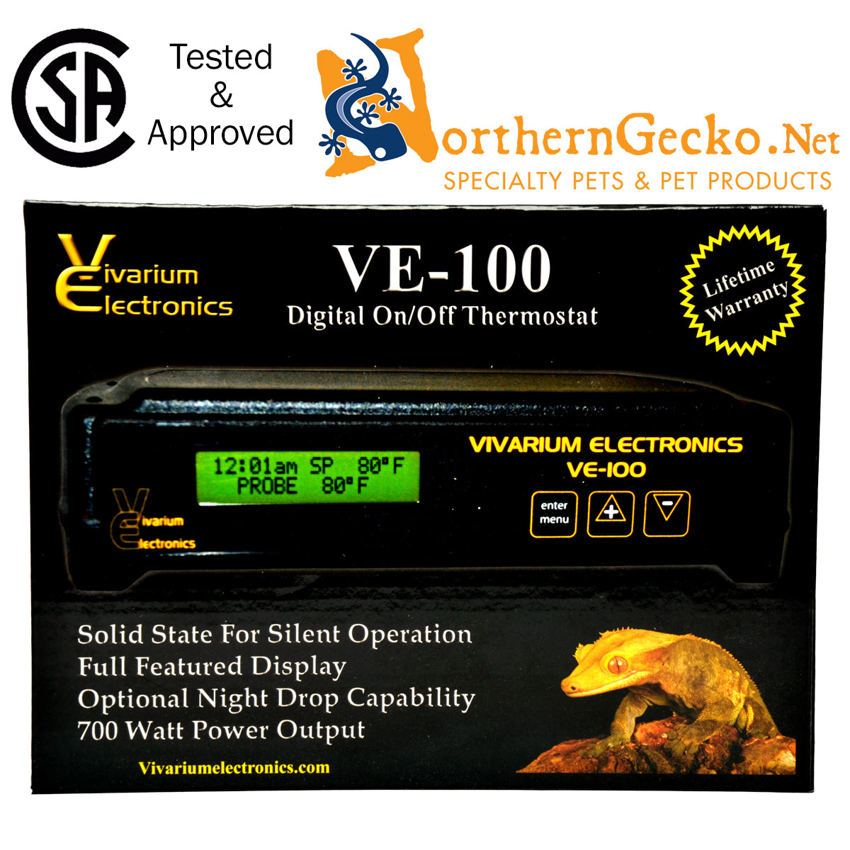 Vivarium Electronics VE100 Thermostat CSA Certified Northern Gecko Inc