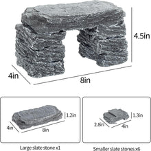 Load image into Gallery viewer, ReptZoo Multi-Function Slate Stones (7-Piece)