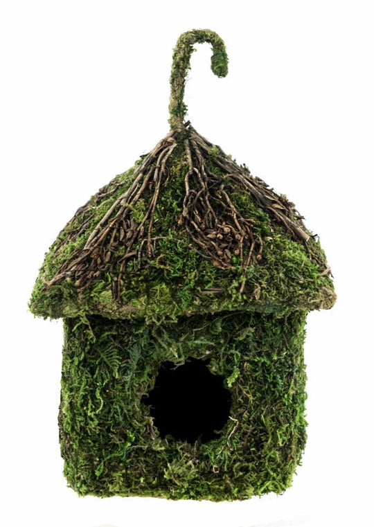 Galapagos Shack Vined Roof Mossy Reptile Hide \ Bird House 6" x 8"