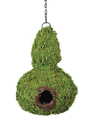 Galapagos Gourd Woven Moss Reptile Hide \ Bird House 7.5" x 12" with Installation Chain