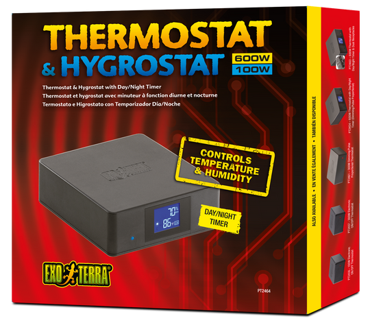 Exo Terra Thermostat (600W) & Hygrostat (100W) with Day/Night timer