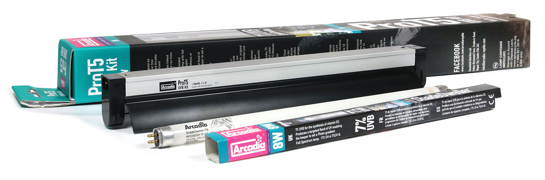 Uvb Kit, Shadedweller 7% Uv-b, 8 Watts Kit Iluminación Arcadia Pro T5 UV-B - Terrarios Reptiles Con Reflector Arcadia Prot5 - Foto 8