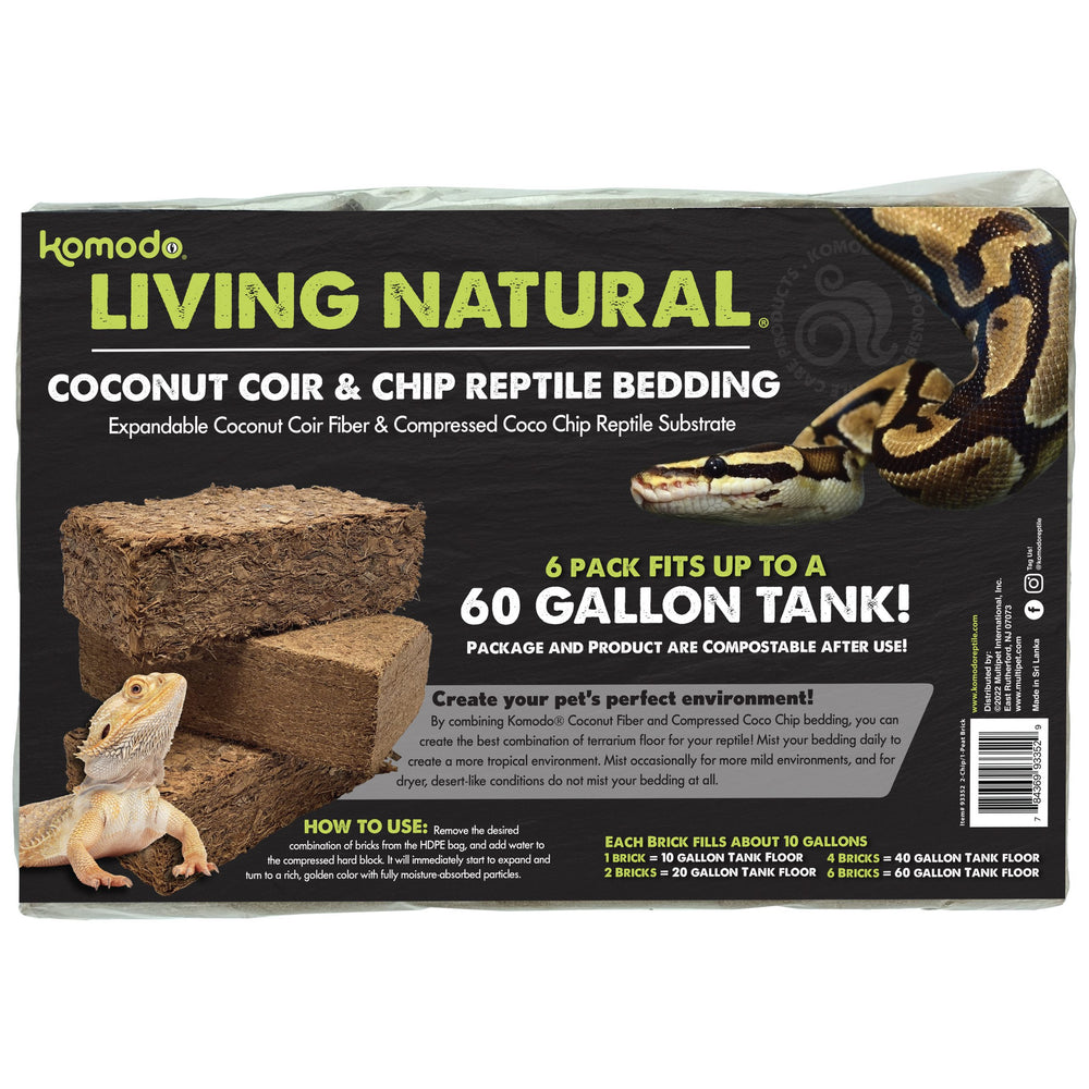 Komodo Coconut Coir Peat and Chip Bedding (Combo 6-Pack)